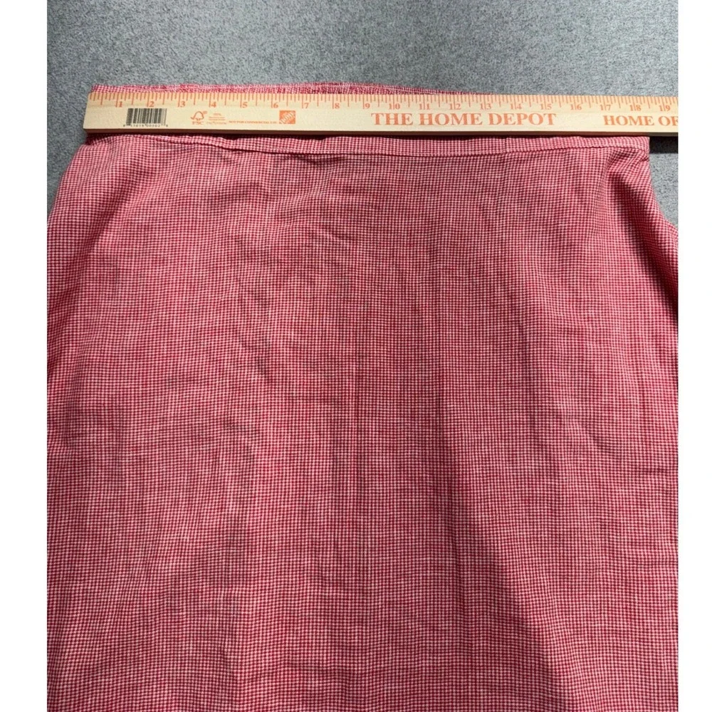 Croft & Barrow Women's XXL Red White Gingham Linen Blend A-Line Midi Skirt Flowy